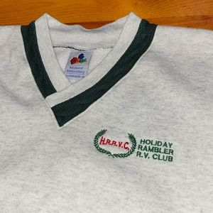VTG HOLIDAY RAMBLER R.V. CLUB SWEATSHIRT 80S 90S KNIT MADE IS USA